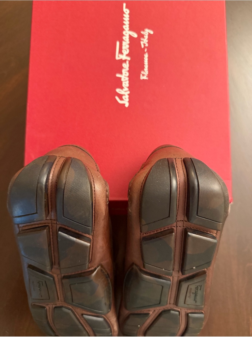 Salvatore Ferragamo Men’s Brown Leather Penny Loafers size 8.5 - Picture 5 of 5